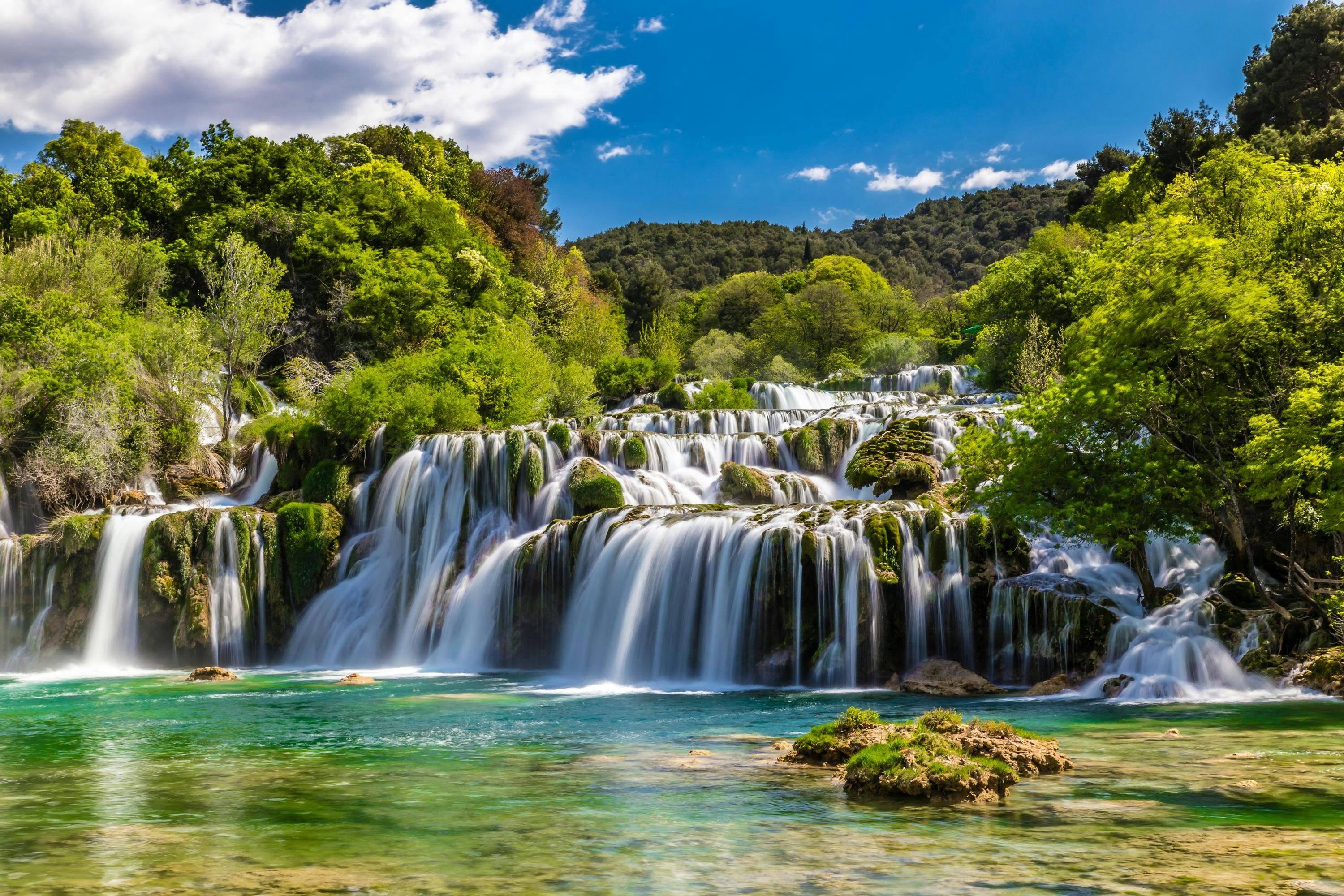 Beautiful Skradinski Buk Waterfall In Krka National Park - Dalmatia Croatia, Europe